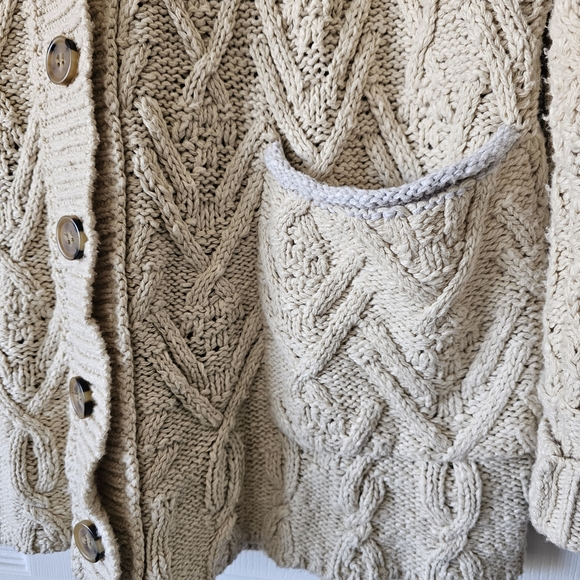 Free People Knit Oversized Baggy V Neck Cardigan Sweater #68 - Picture 9 of 10